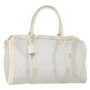 FENDI Zucca Mesh Boston Bag PVC White Silver Auth yk19697-1