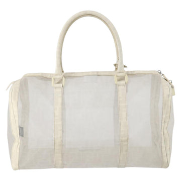 FENDI Zucca Mesh Boston Bag PVC White Silver Auth yk19697 - 0