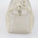 FENDI Zucca Mesh Boston Bag PVC White Silver Auth yk19697-4