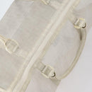 FENDI Zucca Mesh Boston Bag PVC White Silver Auth yk19697-6