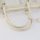 FENDI Zucca Mesh Boston Bag PVC White Silver Auth yk19697-7