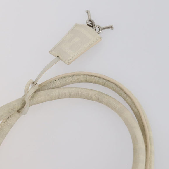 FENDI Zucca Mesh Boston Bag PVC White Silver Auth yk19697