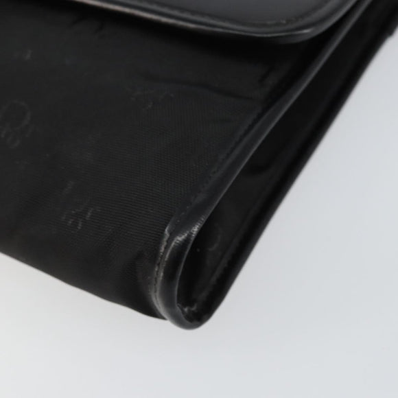 Christian Dior Chain Shoulder Bag Nylon Black Gold Auth yk19698