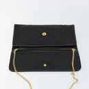 Christian Dior Chain Shoulder Bag Nylon Black Gold Auth yk19698-10