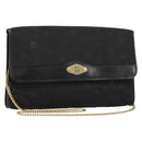 Christian Dior Chain Shoulder Bag Nylon Black Gold Auth yk19698-1