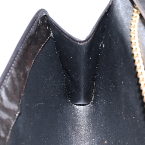 Christian Dior Chain Shoulder Bag Nylon Black Gold Auth yk19698