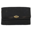 Christian Dior Chain Shoulder Bag Nylon Black Gold Auth yk19698-13
