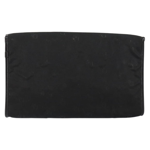 Christian Dior Chain Shoulder Bag Nylon Black Gold Auth yk19698