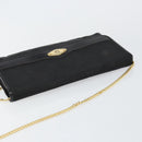 Christian Dior Chain Shoulder Bag Nylon Black Gold Auth yk19698-6
