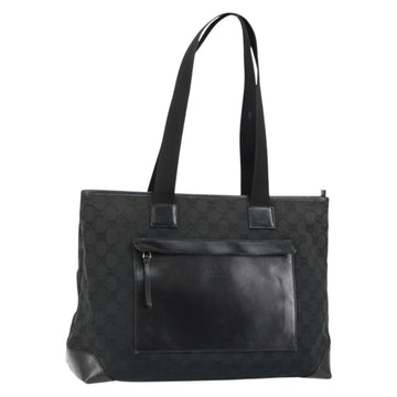 GUCCI GG Canvas Tote Bag Black Silver 34339 Auth yk19701