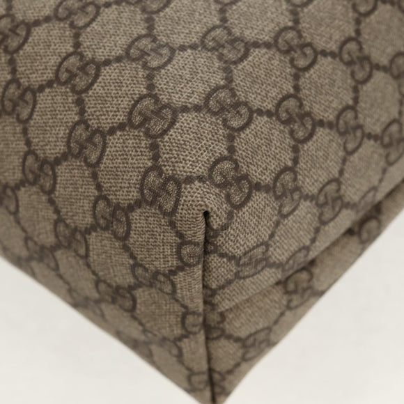 GUCCI GG Supreme Tote Bag PVC Leather Beige Silver 189897 Auth yk19708V