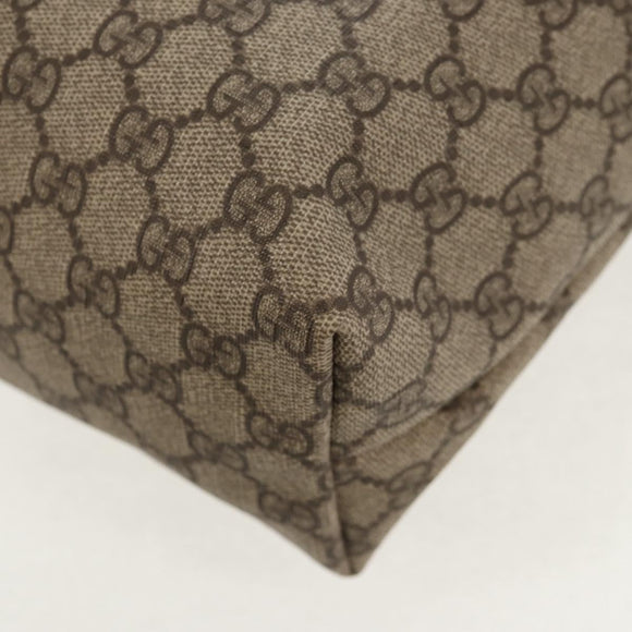 GUCCI GG Supreme Tote Bag PVC Leather Beige Silver 189897 Auth yk19708V