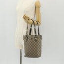 GUCCI GG Supreme Tote Bag PVC Leather Beige Silver 189897 Auth yk19708V-22