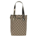 GUCCI GG Supreme Tote Bag PVC Leather Beige Silver 189897 Auth yk19708V-13