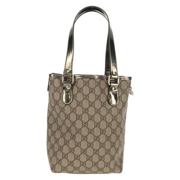 GUCCI GG Supreme Tote Bag PVC Leather Beige Silver 189897 Auth yk19708V - 0