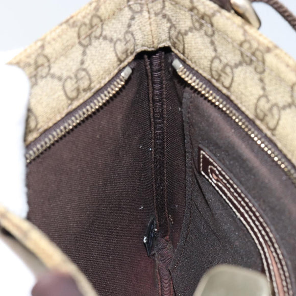 GUCCI GG Supreme Shoulder Bag PVC Beige Gold 201538 Auth yk19709