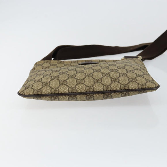 GUCCI GG Supreme Shoulder Bag PVC Beige Gold 201538 Auth yk19709