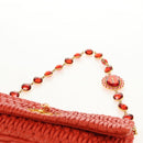 Miu Miu Matelasse Bijoux Shoulder Bag Leather Orange Gold Auth yk19711V-16