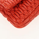 Miu Miu Matelasse Bijoux Shoulder Bag Leather Orange Gold Auth yk19711V-17