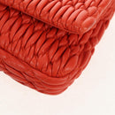 Miu Miu Matelasse Bijoux Shoulder Bag Leather Orange Gold Auth yk19711V-18