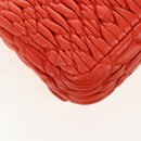 Miu Miu Matelasse Bijoux Shoulder Bag Leather Orange Gold Auth yk19711V-19