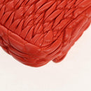 Miu Miu Matelasse Bijoux Shoulder Bag Leather Orange Gold Auth yk19711V-20