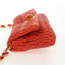 Miu Miu Matelasse Bijoux Shoulder Bag Leather Orange Gold Auth yk19711V-4