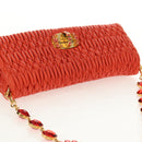 Miu Miu Matelasse Bijoux Shoulder Bag Leather Orange Gold Auth yk19711V-6