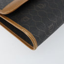 Christian Dior Honeycomb Canvas Chain Shoulder Bag PVC Black Gold Auth yk19714-15