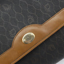 Christian Dior Honeycomb Canvas Chain Shoulder Bag PVC Black Gold Auth yk19714-18