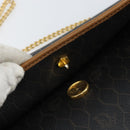 Christian Dior Honeycomb Canvas Chain Shoulder Bag PVC Black Gold Auth yk19714-9