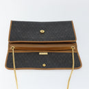 Christian Dior Honeycomb Canvas Chain Shoulder Bag PVC Black Gold Auth yk19714-10