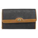 Christian Dior Honeycomb Canvas Chain Shoulder Bag PVC Black Gold Auth yk19714-13