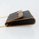 Christian Dior Honeycomb Canvas Chain Shoulder Bag PVC Black Gold Auth yk19714-4