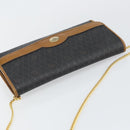 Christian Dior Honeycomb Canvas Chain Shoulder Bag PVC Black Gold Auth yk19714-6