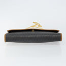 Christian Dior Honeycomb Canvas Chain Shoulder Bag PVC Black Gold Auth yk19714-5