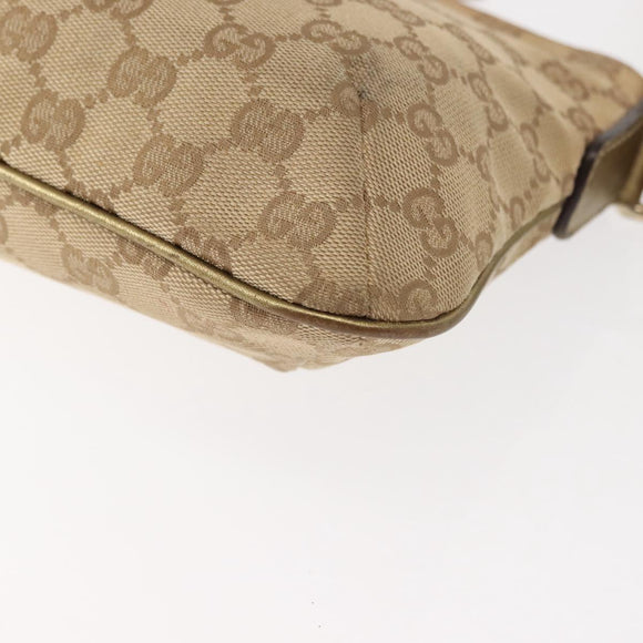 GUCCI GG Canvas Sherry Line Shoulder Bag Beige Gold 189749 001998 Auth yk19719