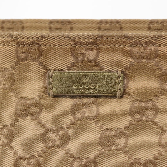 GUCCI GG Canvas Sherry Line Shoulder Bag Beige Gold 189749 001998 Auth yk19719
