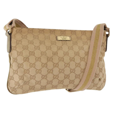 GUCCI GG Canvas Sherry Line Shoulder Bag Beige Gold 189749 001998 Auth yk19719