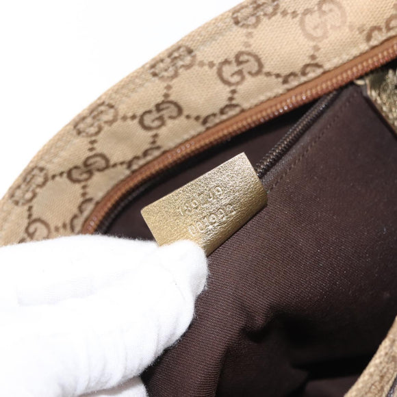 GUCCI GG Canvas Sherry Line Shoulder Bag Beige Gold 189749 001998 Auth yk19719