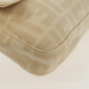 FENDI Zucca Canvas Mamma Baguette Shoulder Bag Beige Silver Auth yk19721V-16