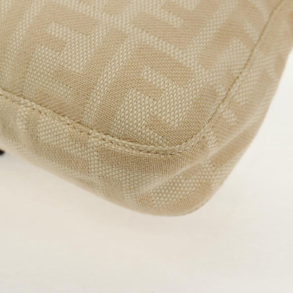 FENDI Zucca Canvas Mamma Baguette Shoulder Bag Beige Silver Auth yk19721V
