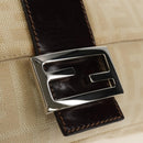 FENDI Zucca Canvas Mamma Baguette Shoulder Bag Beige Silver Auth yk19721V-20