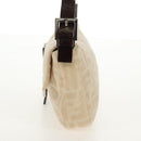 FENDI Zucca Canvas Mamma Baguette Shoulder Bag Beige Silver Auth yk19721V-3