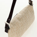 FENDI Zucca Canvas Mamma Baguette Shoulder Bag Beige Silver Auth yk19721V-6
