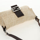 FENDI Zucca Canvas Mamma Baguette Shoulder Bag Beige Silver Auth yk19721V-7