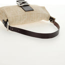 FENDI Zucca Canvas Mamma Baguette Shoulder Bag Beige Silver Auth yk19721V-8