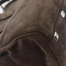 Salvatore Ferragamo Gancini Hand Bag Suede 2way Gray Silver Auth yk19722-17