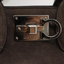 Salvatore Ferragamo Gancini Hand Bag Suede 2way Gray Silver Auth yk19722-18