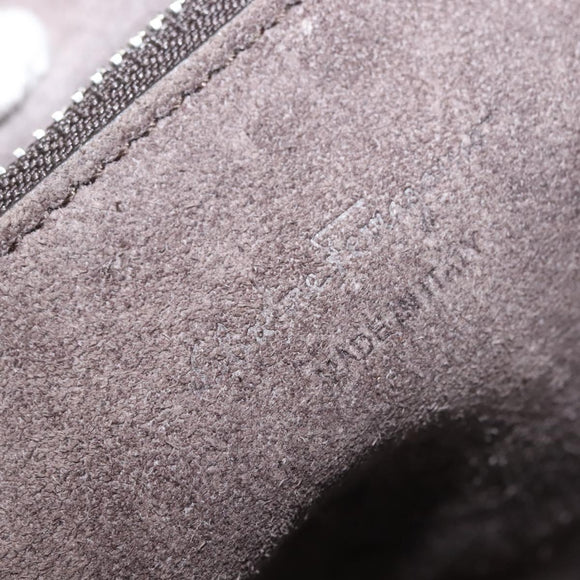 Salvatore Ferragamo Gancini Hand Bag Suede 2way Gray Silver Auth yk19722